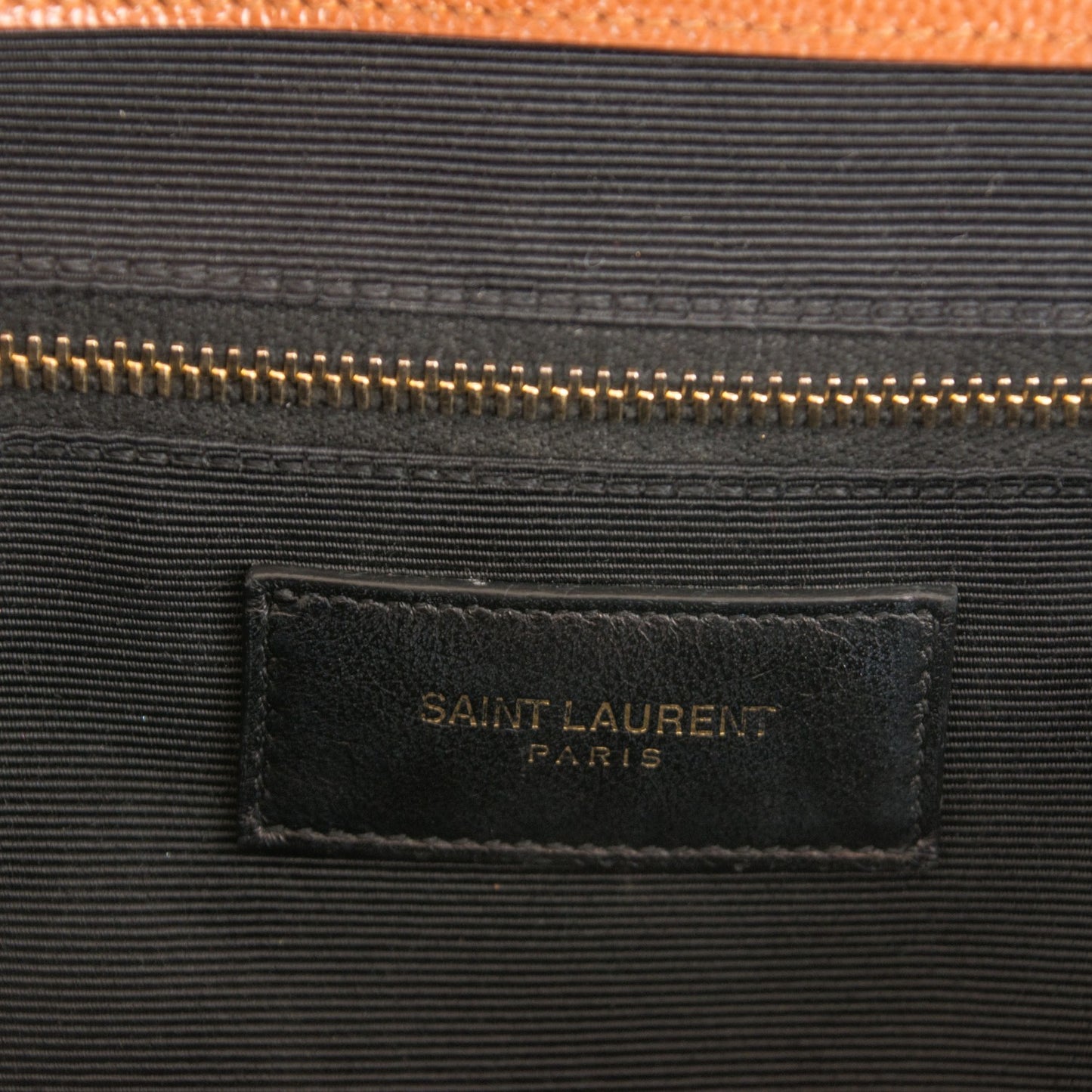 Grain De Poudre Matelasse Chevron Large Monogram Satchel Brown