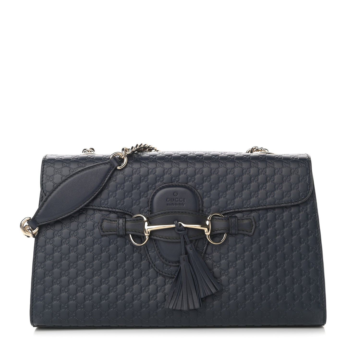 Soft Microguccissima Medium Emily Chain Shoulder Bag Blue