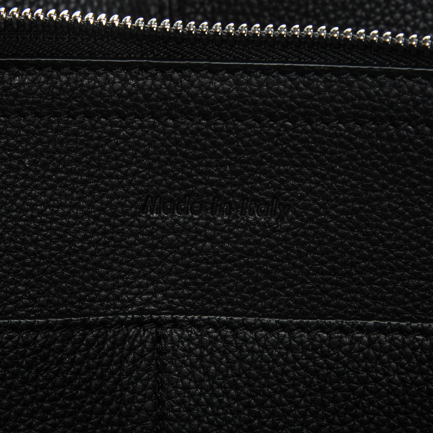 Baby Grained Calfskin Medium Tri-Fold Bag Black