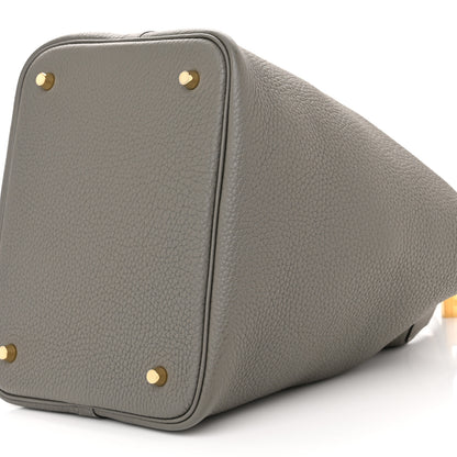 Hermes Taurillon Clemence Picotin Lock 22 MM Gris Meyer 10 of 12
