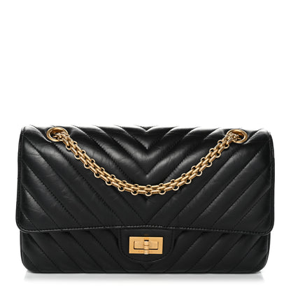 Chanel Aged Calfskin Chevron Quilted 2.55 Reissue 225 Flap Black 1 of 9