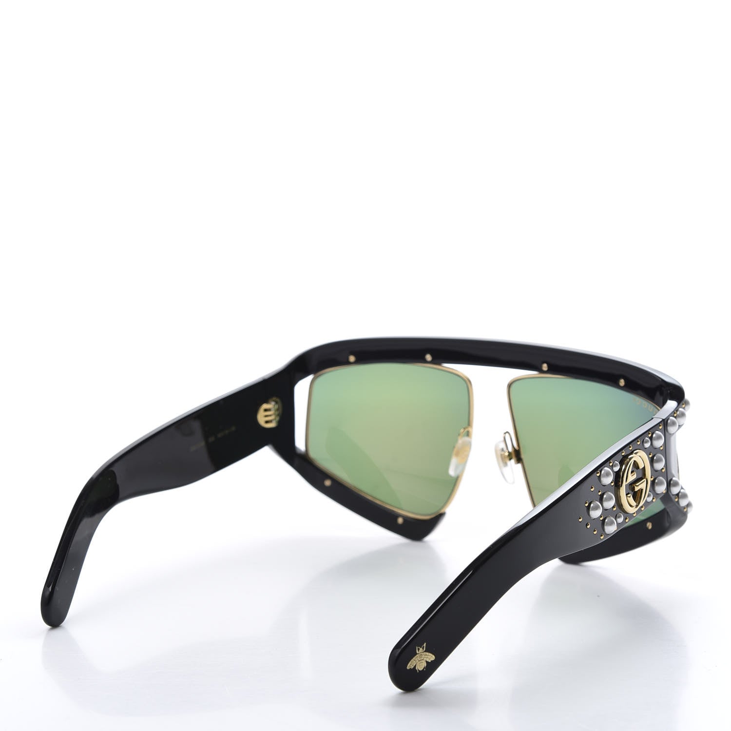 Gucci Acetate Pearl Rectangular Frame Sunglasses GG0234S Black Orange 4 of 7