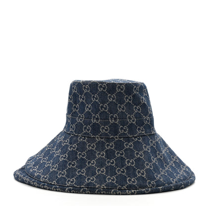 Gucci Eco Washed Denim GG Monogram Brim Hat M Blue 5 of 8