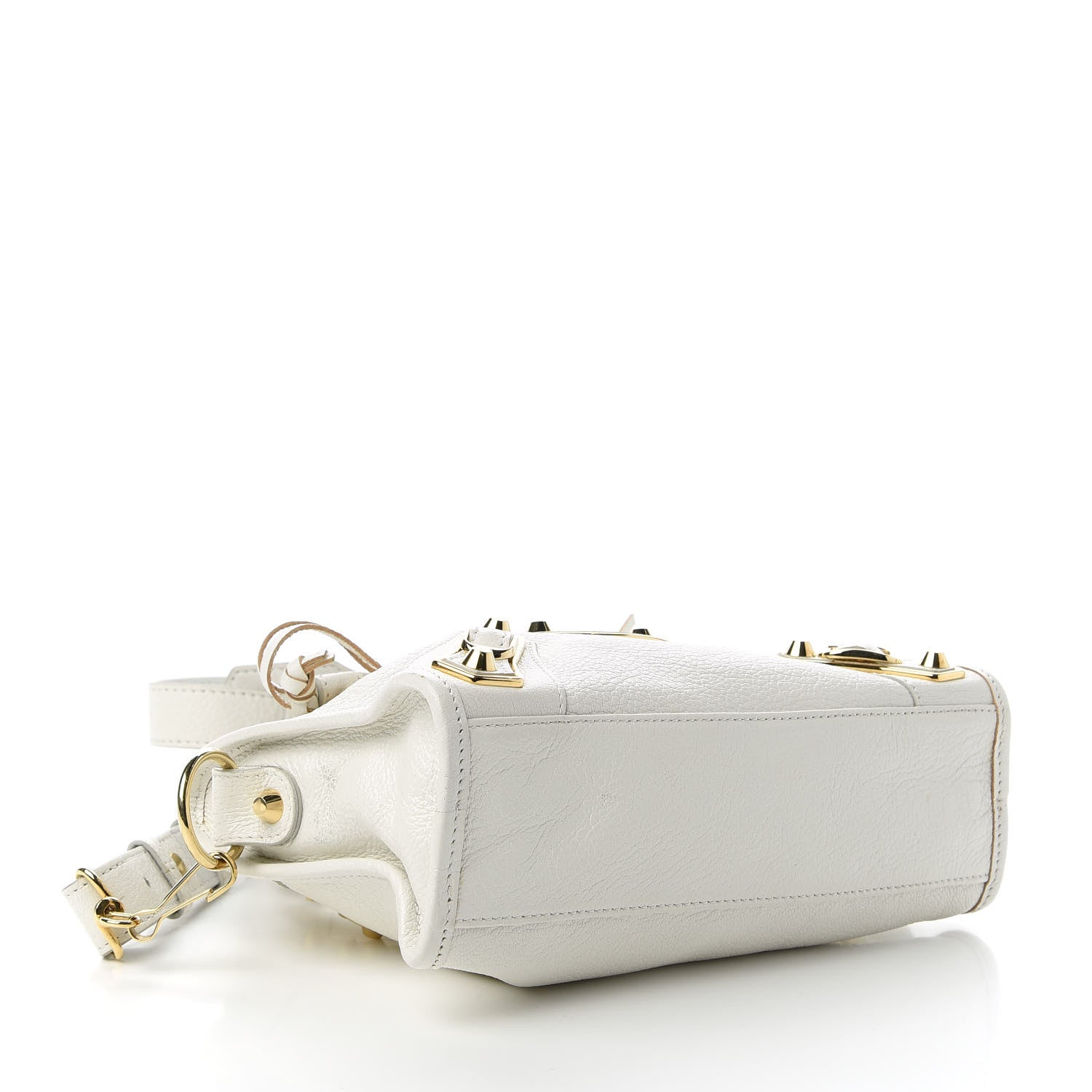 Balenciaga Chevre Gold Metallic Edge Hardware Mini City White 4 of 10