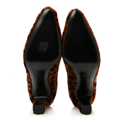 Chanel Pony Hair Lambskin Pumps 36.5 Brown Black 6 of 10
