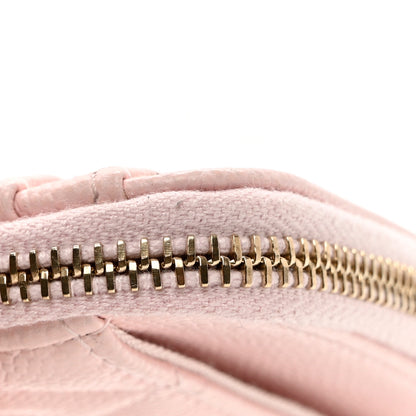 Chanel Caviar Quilted Crystal Zip Card Holder Wallet Light Pink 9 of 9