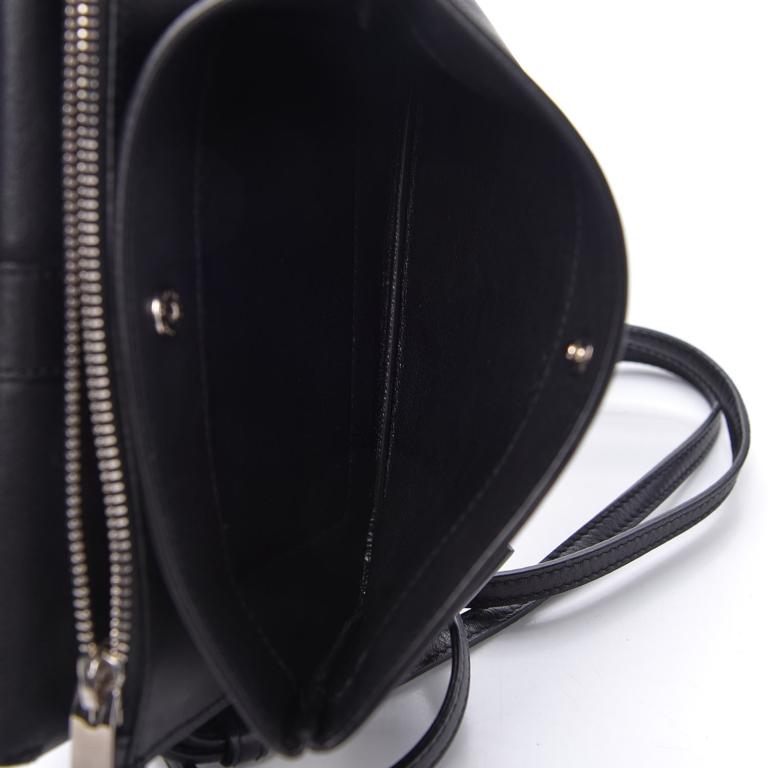 Saint Laurent Calfskin Monogram Tri Pocket Crossbody Bag Black 6 of 11