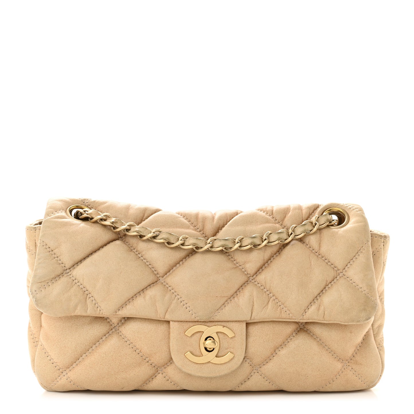Calfskin Small Bubble Quilt Flap
