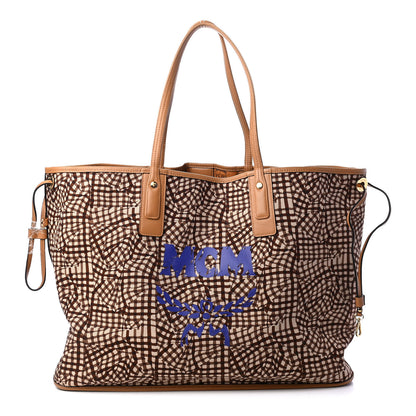 MCM Visetos Large Liz Reversible Shopper Tote Cognac 3 of 13