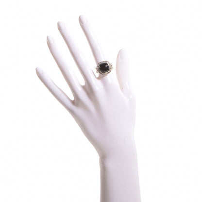David Yurman Sterling Silver Diamond Black Onyx 11mm Albion Ring 53 6.5 2 of 4