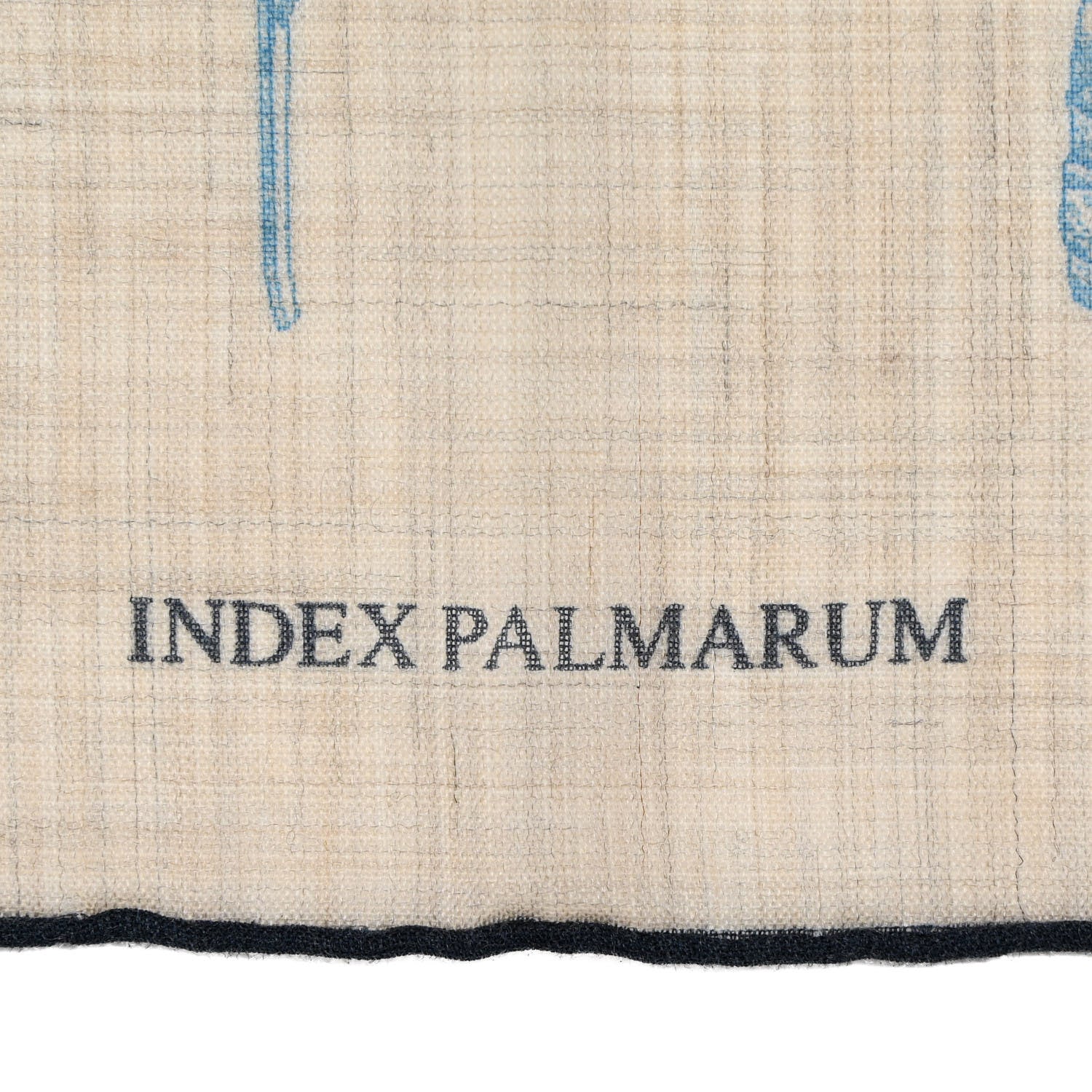 Hermes Cashmere Index Palmarum Light Scarf 90 Beige Chine Anthracite Bleu 3 of 4