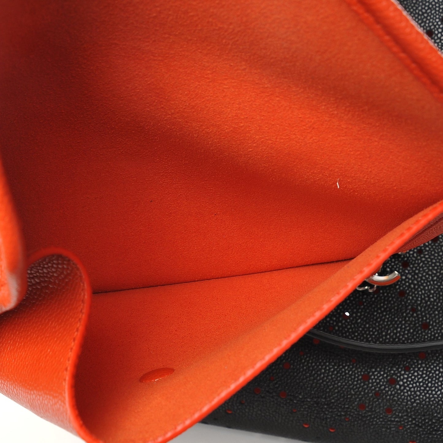 Caviar Perforated Drawstring CC Bag Black Orange