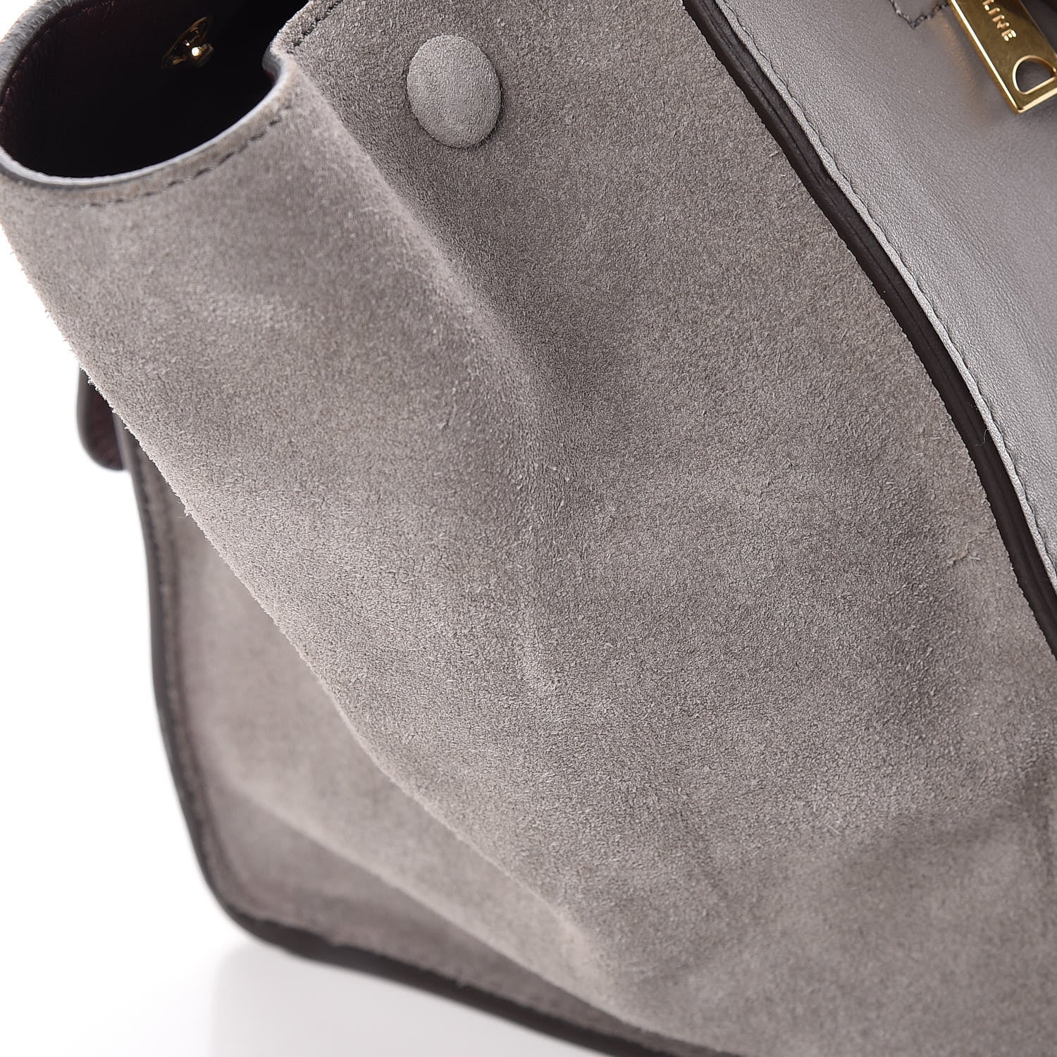 Celine Crocodile Embossed Nubuck Medium Trapeze Grey 18 of 18
