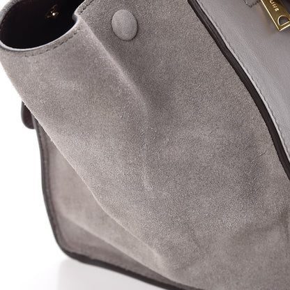 Celine Crocodile Embossed Nubuck Medium Trapeze Grey 18 of 18