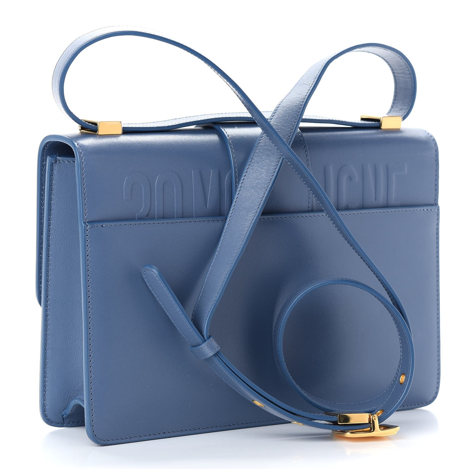 Christian Dior Smooth Calfskin 30 Montaigne Flap Bag Blue 3 of 9