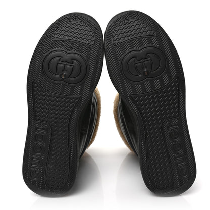 Gucci Nylon Quebec Calfskin Wool Chevron Quilted Mens Horsebit Snow Boots 9 Black Butterscotch 5 of 8