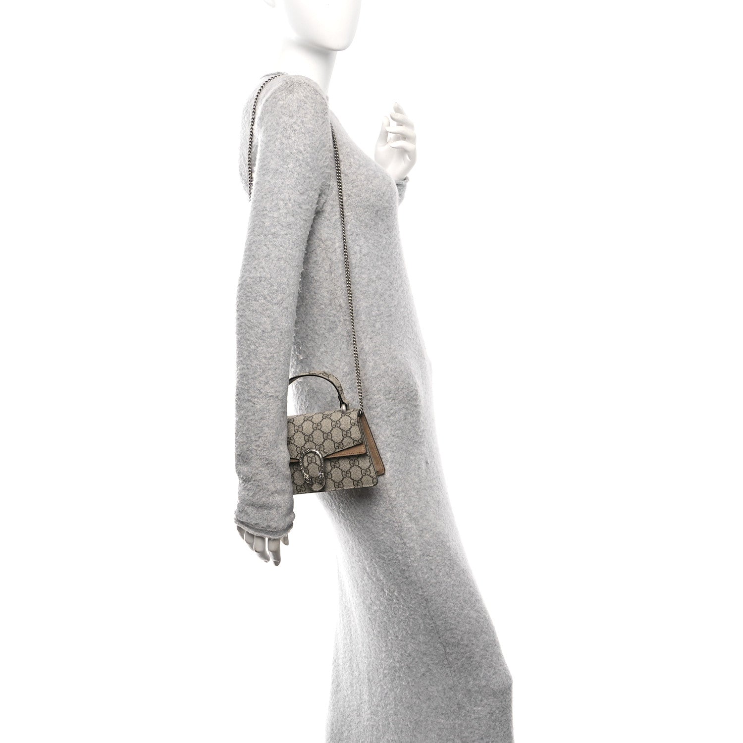 Gucci GG Supreme Monogram Mini Dionysus Top Handle Bag Taupe 2 of 9