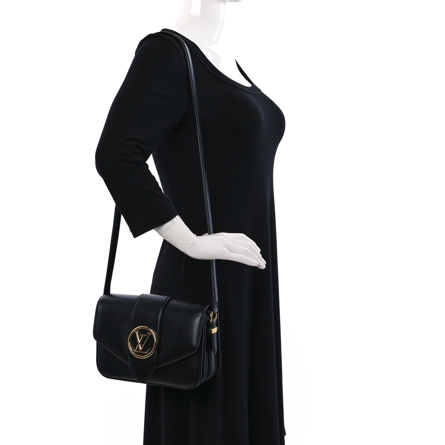 Louis Vuitton Smooth Calfskin LV Pont 9 Black 3 of 8