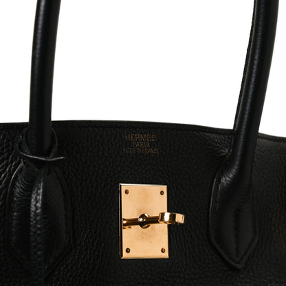 Hermes Taurillon Clemence Birkin 35 Black 6 of 12