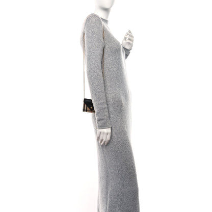 Burberry Grainy Calfskin Vintage Check Jade Card Case On Chain Black 2 of 9