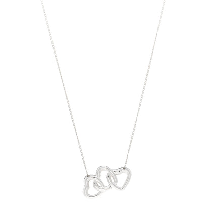 Tiffany Sterling Silver Elsa Peretti Triple Heart Necklace 1 of 4