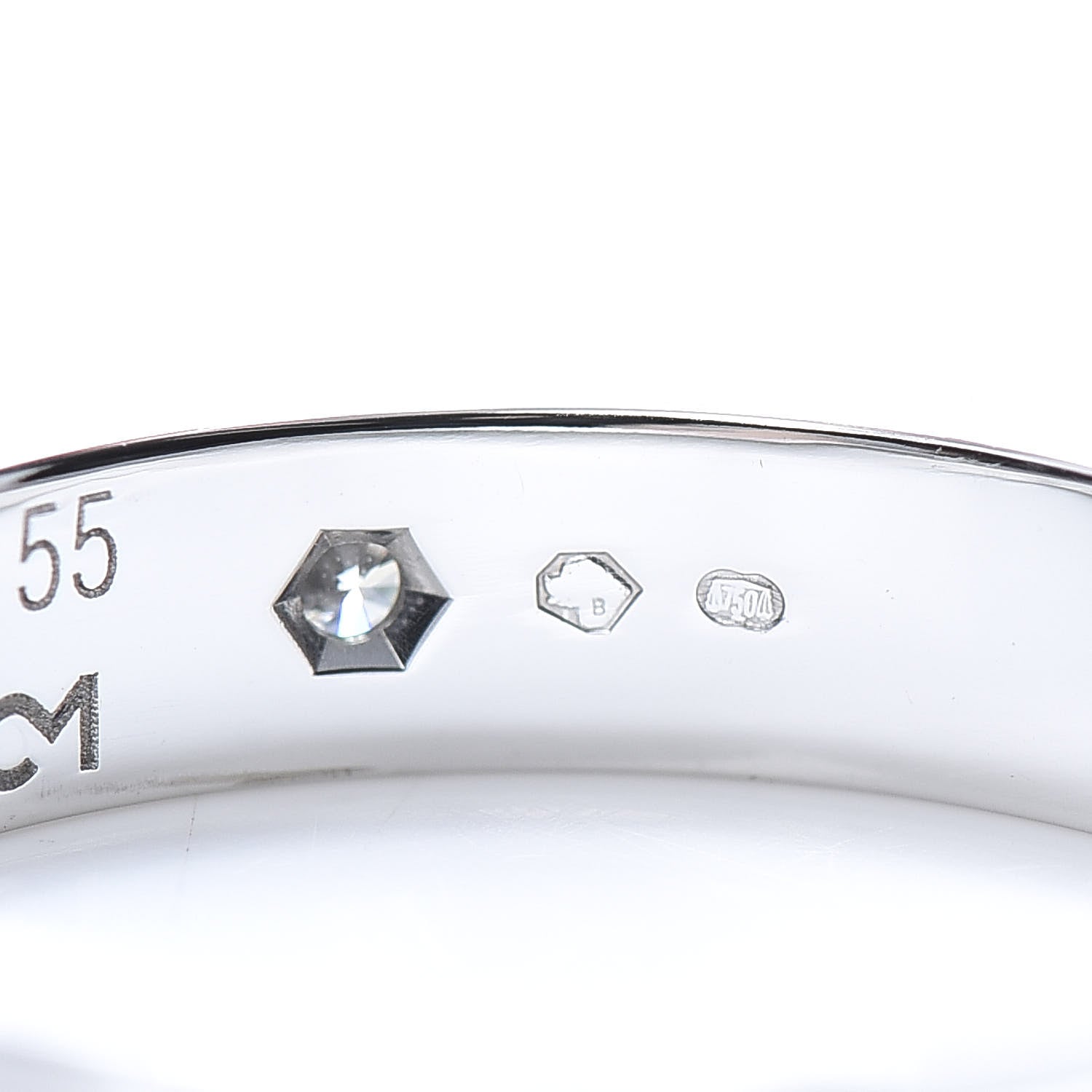 Cartier 18K White Gold Diamond 4mm LOVE Wedding Band Ring 55 7.25 5 of 5