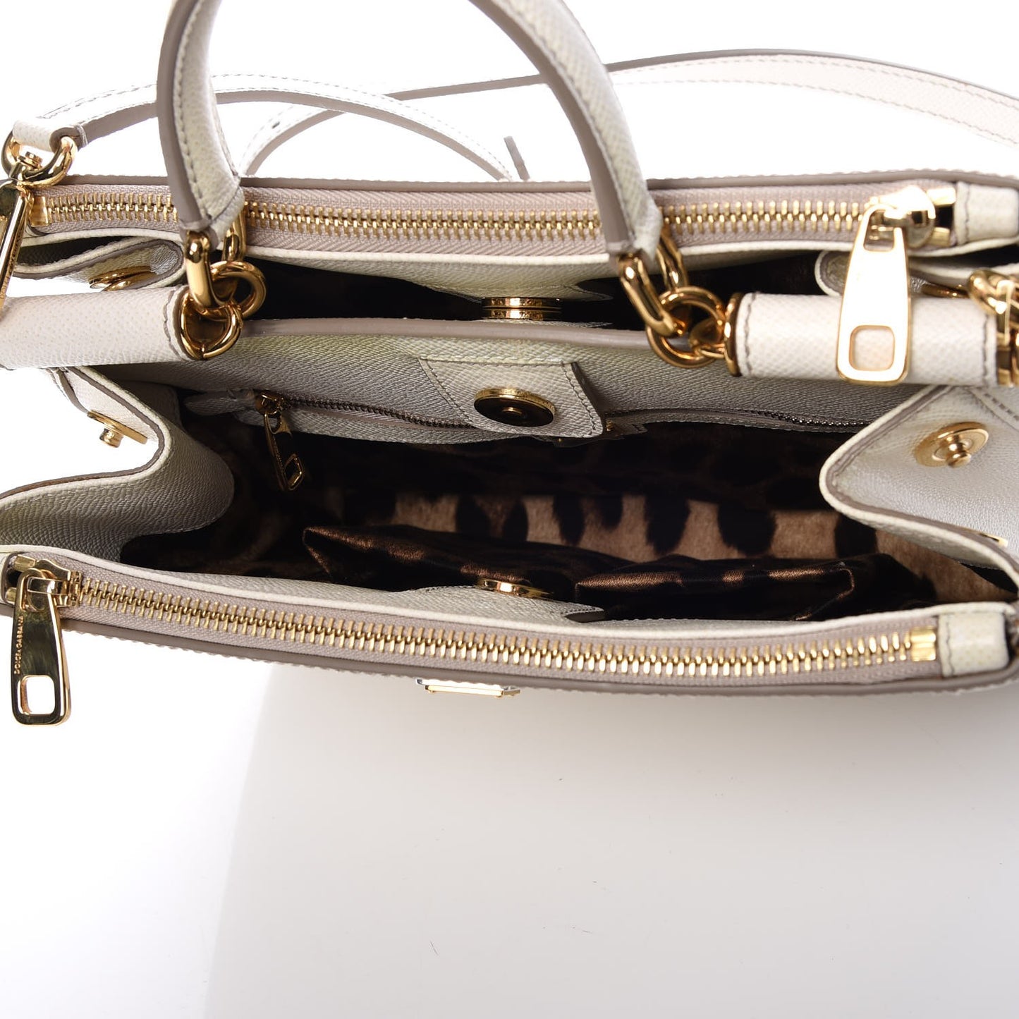 Dauphine Miss Sicily Double Zip Satchel White