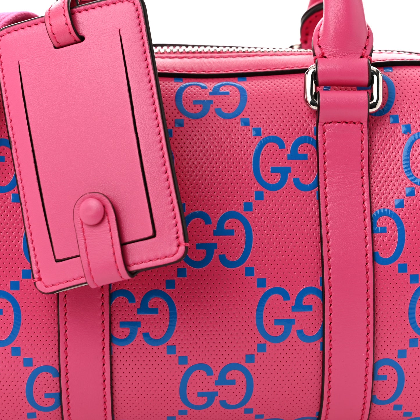 Calfskin GG Tennis Bi-Color Embossed Mini Duffle Bag Modern Fucsia Modern Blue