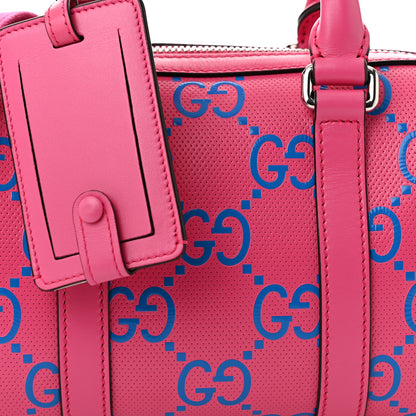 Gucci Calfskin GG Tennis Bi-Color Embossed Mini Duffle Bag Modern Fucsia Modern Blue 8 of 10