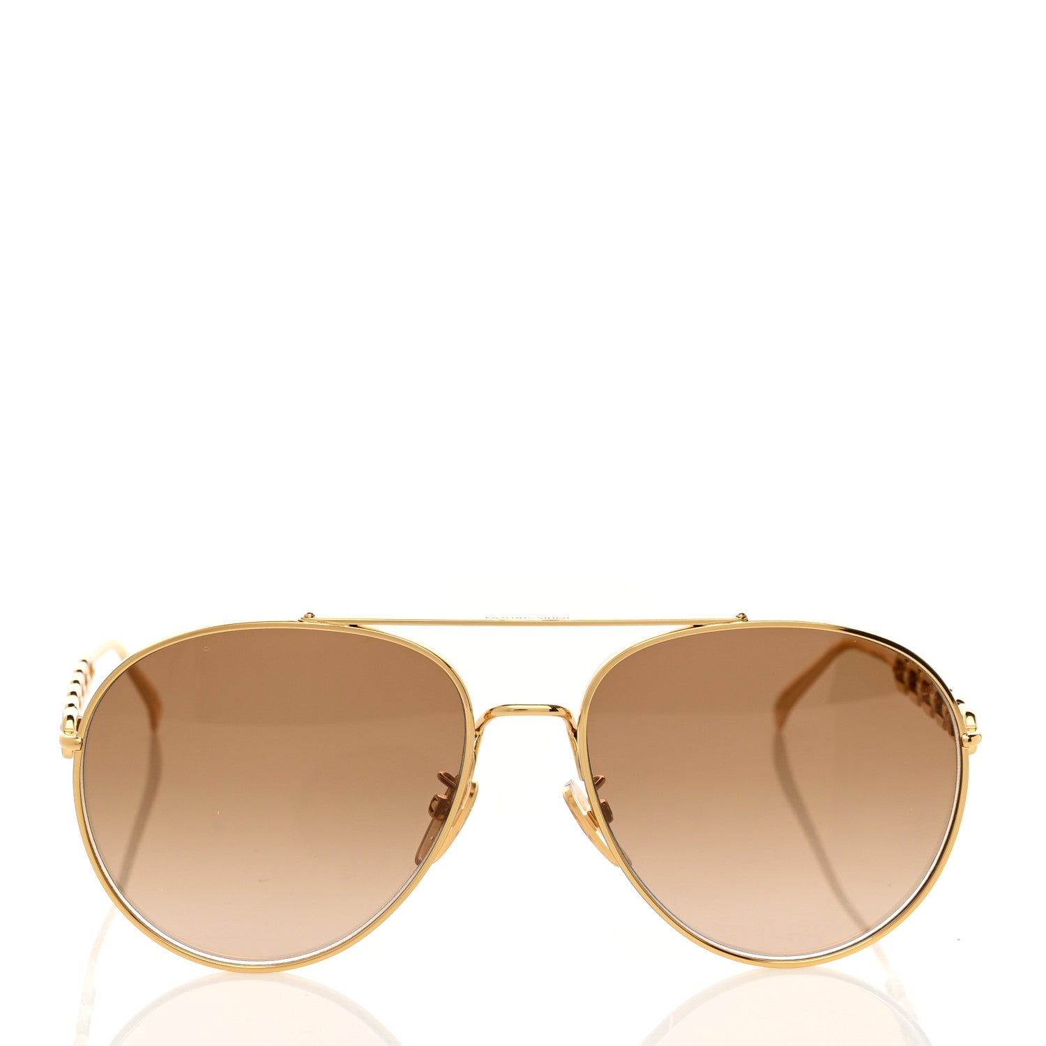 Louis Vuitton Metal My LV Chain Pilot Sunglasses Z1539E Gold 3 of 6