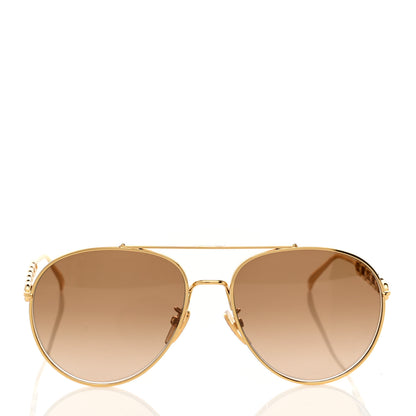 Louis Vuitton Metal My LV Chain Pilot Sunglasses Z1539E Gold 3 of 6
