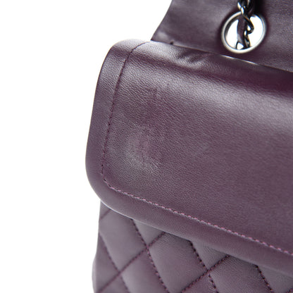 Chanel Lambskin Quilted Medium Double Flap Dark Purple 8 of 13
