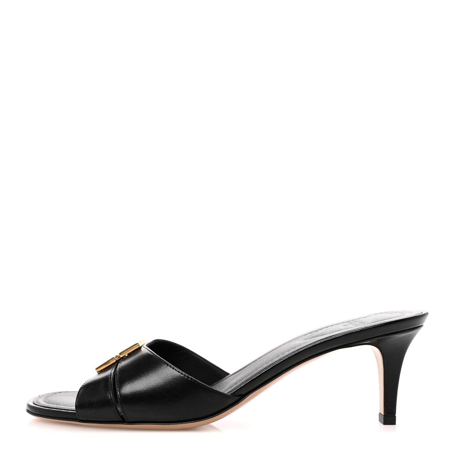 Fendi Vitello Cuoio FFold Sandals 38 Black 1 of 10