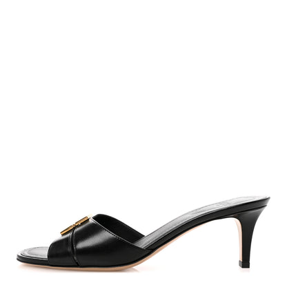 Fendi Vitello Cuoio FFold Sandals 38 Black 1 of 10