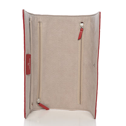Chanel Lambskin Quilted Camellia Tri Fold Jewelry Case Red 5 of 9