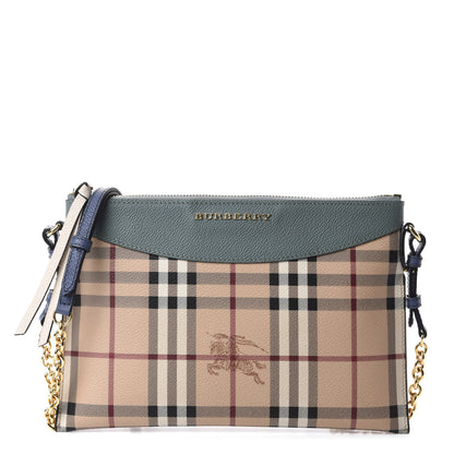 Burberry Haymarket Check Derby Peyton Crossbody Clutch Bag Eucalyptus Green 1 of 11