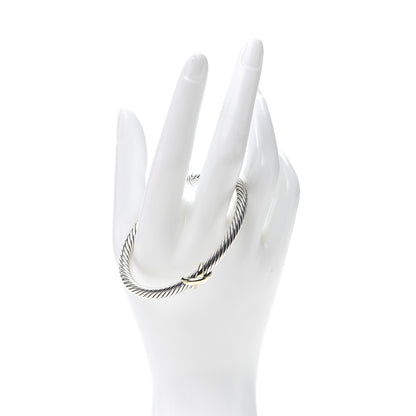 David Yurman Sterling Silver 14K Yellow Gold 5mm X Station Cable Bracelet 2 of 5