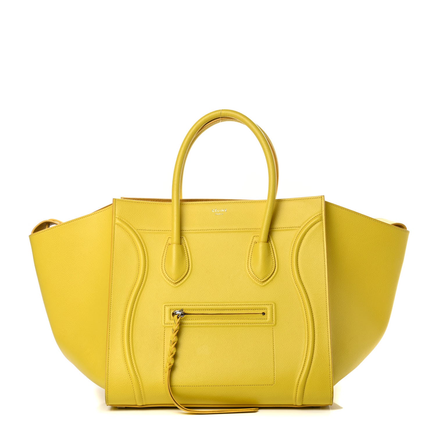 Celine Grained Calfskin Medium Phantom Luggage Yellow 1 of 18