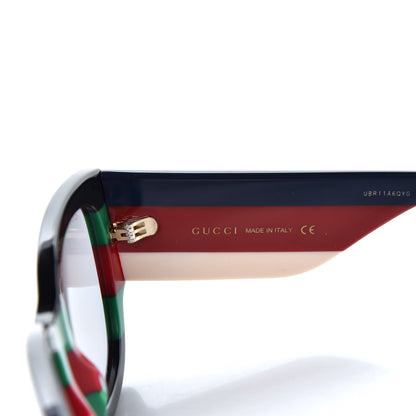 Gucci Acetate Web Oversized Frame Rectangle Sunglasses GG0276S Black Multicolor 7 of 8