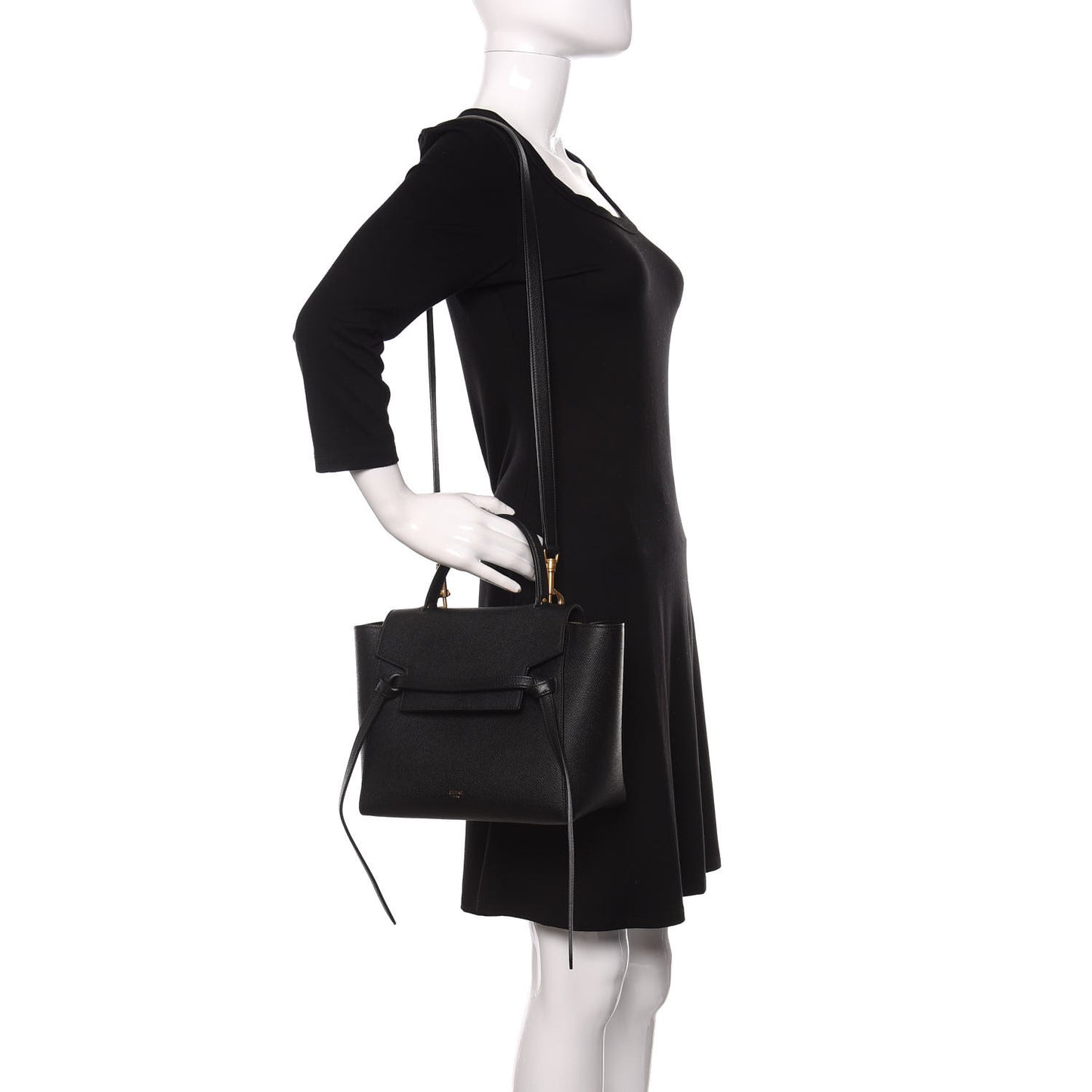 Grained Calfskin Micro Belt Bag Black
