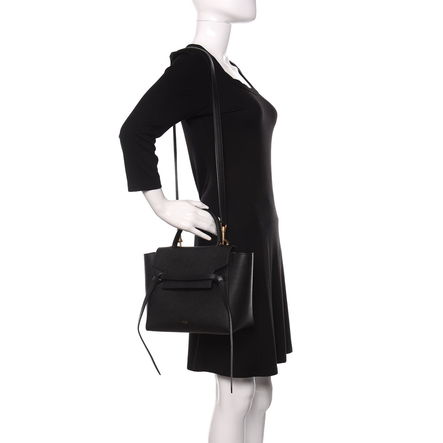 Celine Grained Calfskin Micro Belt Bag Black 2 of 9