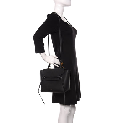 Celine Grained Calfskin Micro Belt Bag Black 2 of 9