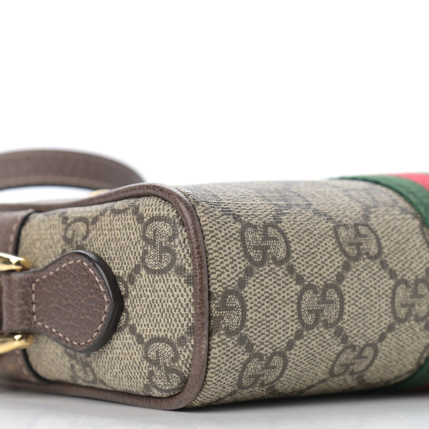 GG Supreme Monogram Web Mini Ophidia Shoulder Bag Brown