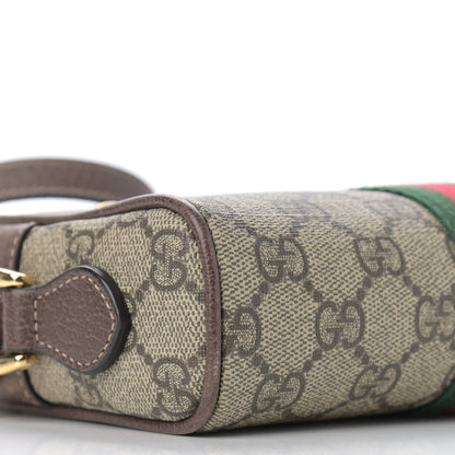 Gucci GG Supreme Monogram Web Mini Ophidia Shoulder Bag Brown 9 of 11