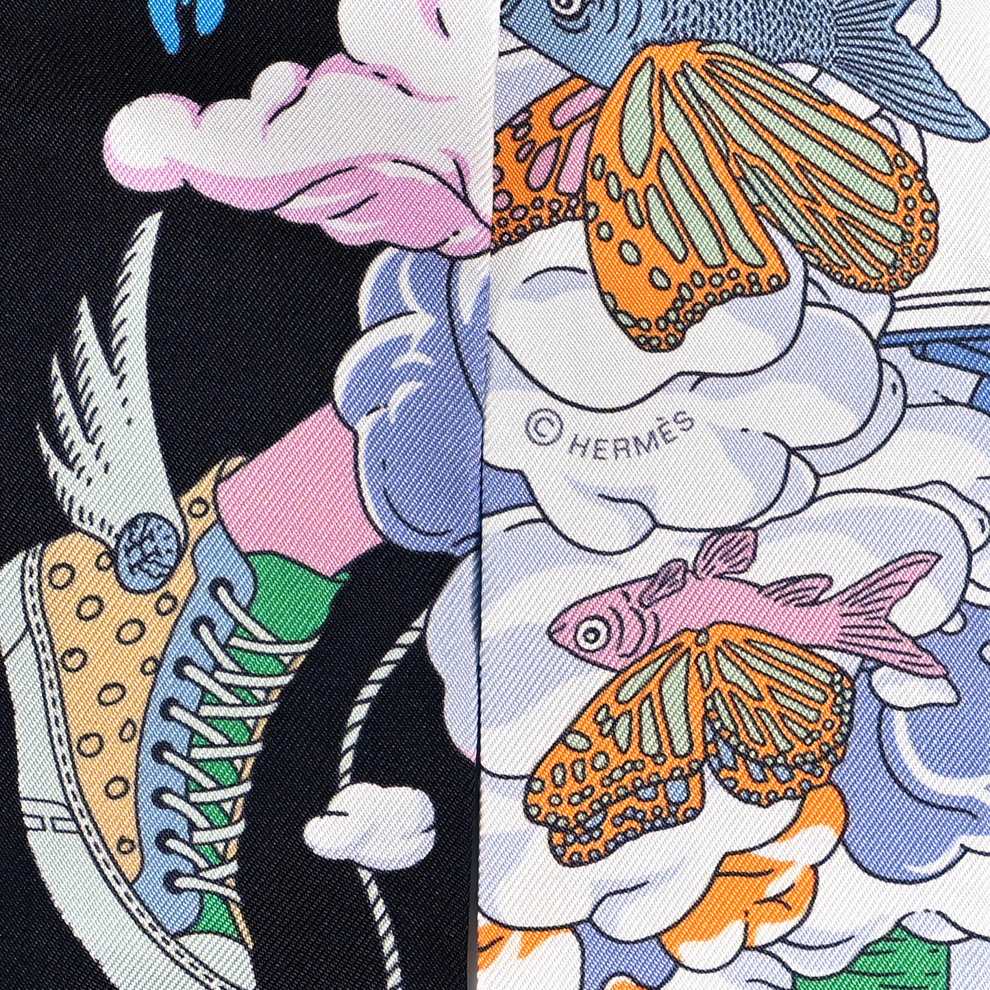 Silk Sur Mon Nuage Twilly Bleu Black Mauve