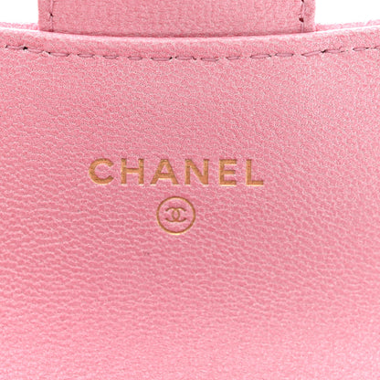 Chanel Cloudy Pearly Goatskin Quilted Flap Card Holder Wallet Pink 6 of 10