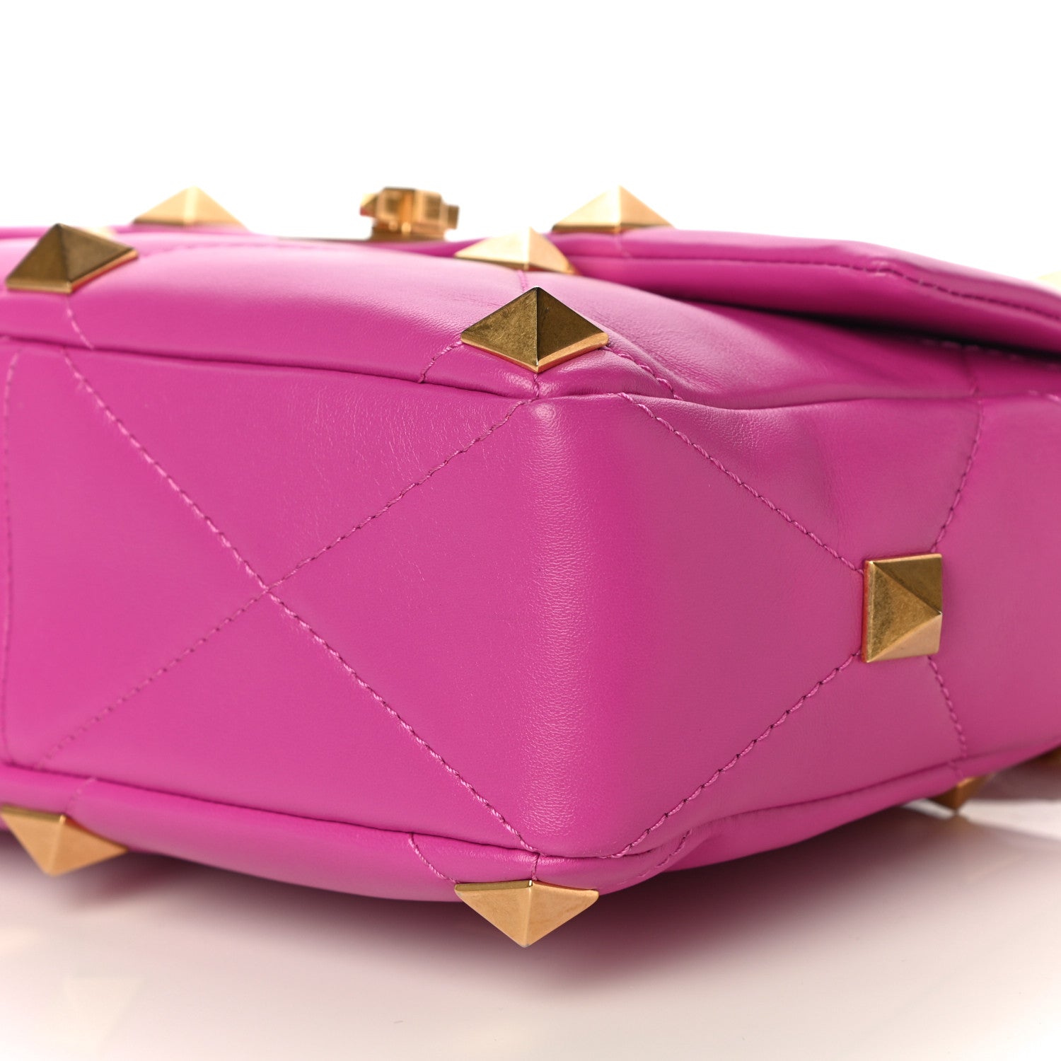 Valentino Garavani Nappa Large Roman Stud Shoulder Bag Radiant Orchid 9 of 9