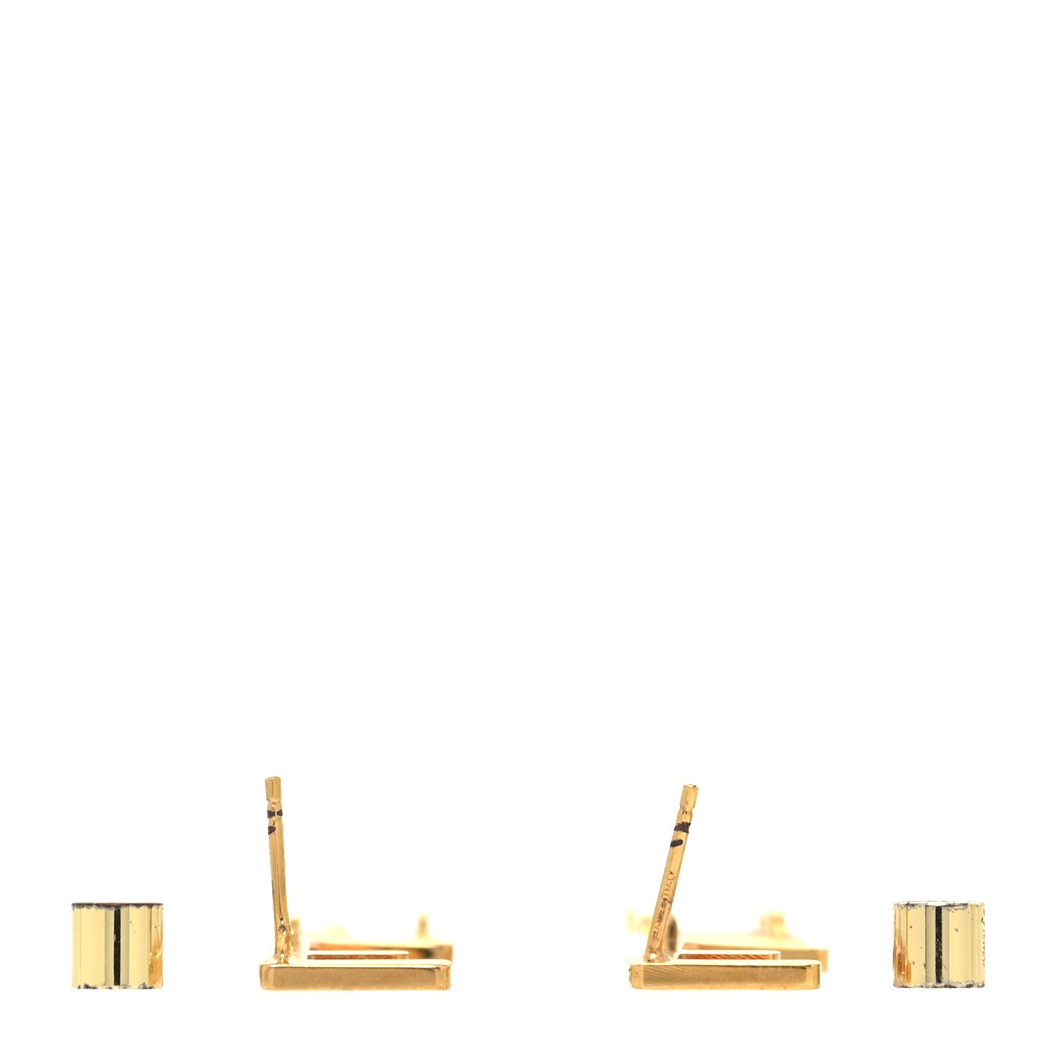 Fendi Metal Signature Earrings Gold 3 of 5