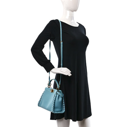 Fendi Nappa Lace Up Mini Peekaboo Iconic Satchel Turchese 2 of 9
