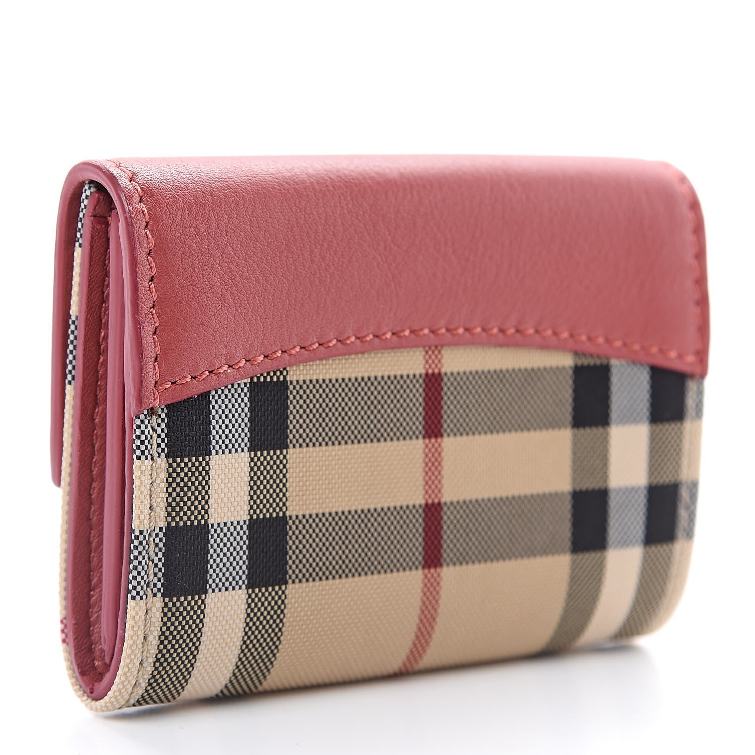 Burberry Calfskin House Check Chesam Card Case Cinnamon Red 3 of 7